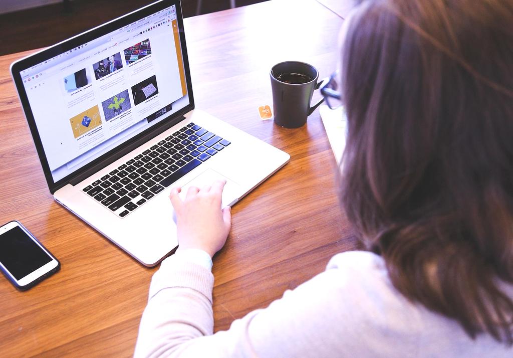 Person using free content creation tools